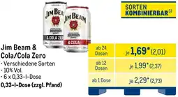 METRO Jim Beam & Cola/Cola Zero Angebot