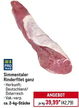 METRO Simmentaler Rinderfilet ganz Angebot