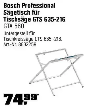 OBI Bosch Professional Sägetisch für Tischsäge GTS 635-216 GTA 560 Angebot