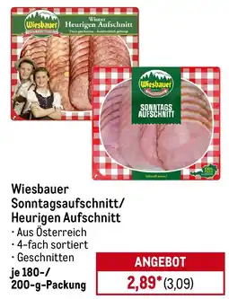 METRO Wiesbauer Sonntagsaufschnitt/ Heurigen Aufschnitt Angebot