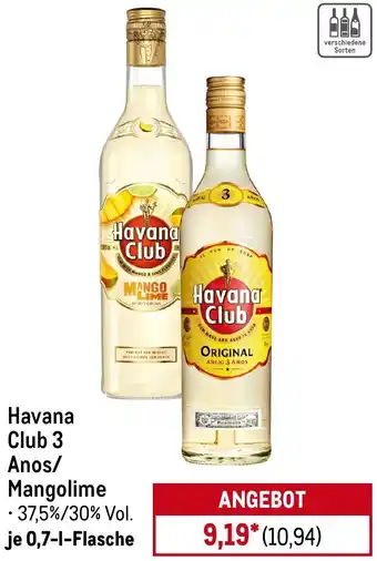 METRO Havana Club 3 Anos/ Mangolime Angebot