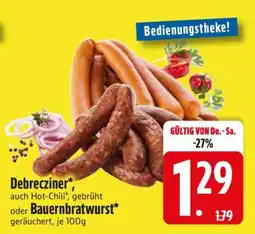 Edeka Debrecziner oder Bauernbratwurst Angebot