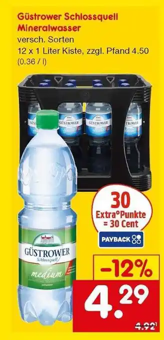 Netto Marken-Discount Güstrower Schlossquell Mineralwasser Angebot