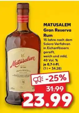 Kaufland MATUSALEM Gran Reserva Rum Angebot