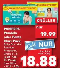 Kaufland PAMPERS Windeln oder Pants Maxi-Pack Angebot