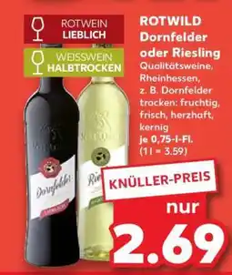 Kaufland ROTWILD Dornfelder oder Riesling Angebot