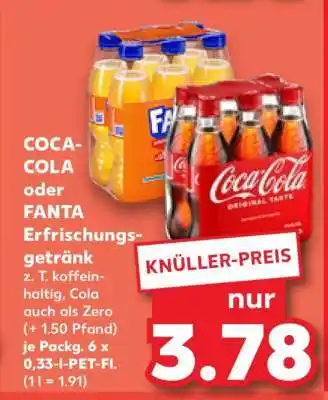 Kaufland COCA-COLA oder FANTA Erfrischungsgetränk Angebot