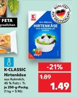 Kaufland K-CLASSIC Hirtenkäse Angebot