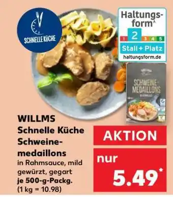 Kaufland WILLMS Schnelle Küche Schweinemedaillons Angebot