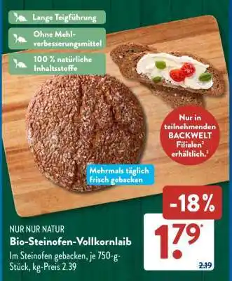 Aldi Süd Bio-Steinofen-Vollkornlaib Angebot