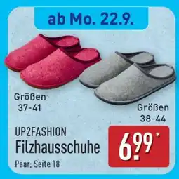 Aldi Nord UP2FASHION Filzhausschuhe Angebot