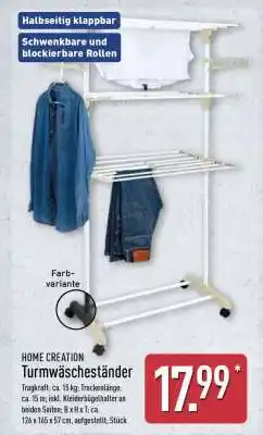Aldi Nord HOME CREATION Turmwäscheständer Angebot
