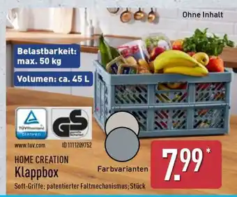 Aldi Nord HOME CREATION Klappbox Angebot