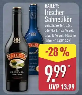 Aldi Nord BAILEYS Irischer Sahnelikör Angebot