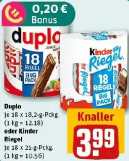 REWE Duplo oder Kinder Riegel Angebot