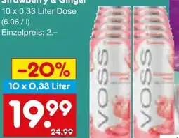 Netto Marken-Discount Voss Water Sparkling Strawberry & Ginger Angebot