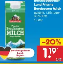 Netto Marken-Discount Berchtesgadener Land Frische Bergbauern Milch Angebot