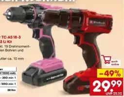 Netto Marken-Discount Einhell Akkuschrauber TCAS 18-3 Li Kit Angebot