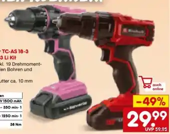 Netto Marken-Discount Einhell Akkuschrauber TCAS 18-3 Li Kit Angebot