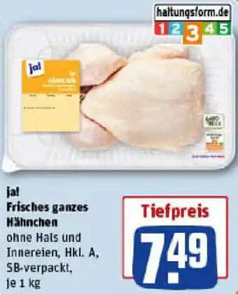 REWE ja! Frisches ganzes Hähnchen Angebot