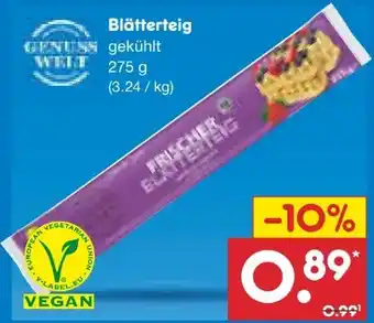 Netto Marken-Discount Genuss Welt Blätterteig vegan Angebot
