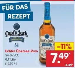 Netto Marken-Discount Capt’n Jack Echter Übersee-Rum Angebot