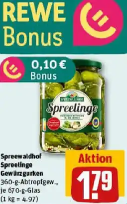 REWE Spreewaldhof Spreelinge Gewürzgurken Angebot