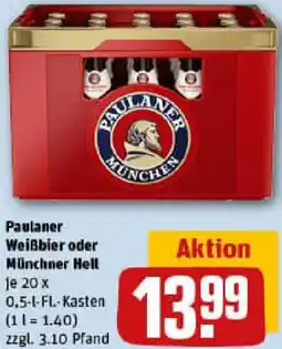 REWE Paulaner Weißbier oder Münchner Hell Angebot