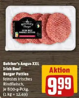 REWE Butcher's Angus XXL Irish Beef Burger Patties Angebot