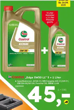 Globus Baumarkt Castrol Edge 5W30 LL" 5 + 1 Liter Angebot