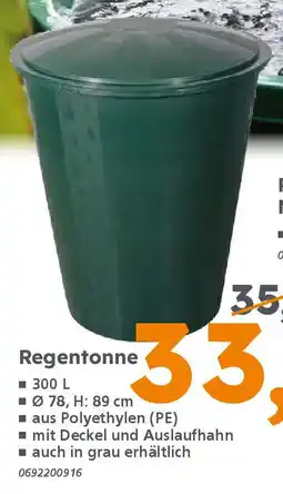 Globus Baumarkt Regentonne 300 L Angebot