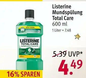 Rossmann Listerine mundspülung Angebot