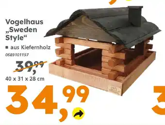 Globus Baumarkt Vogelhaus ,,Sweden Style" Angebot