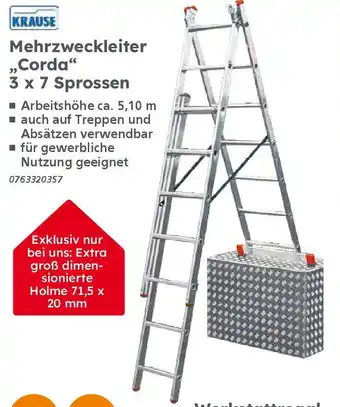Globus Baumarkt KRAUSE Mehrzweckleiter „Corda" 3 x 7 Sprossen Angebot