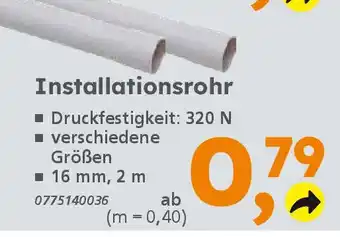 Globus Baumarkt Installationsrohr Angebot