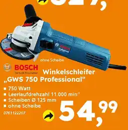 Globus Baumarkt BOSCH Winkelschleifer ,,GWS 750 Professional" Angebot