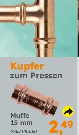 Globus Baumarkt Kupfer zum Pressen Muffe 15 mm Angebot