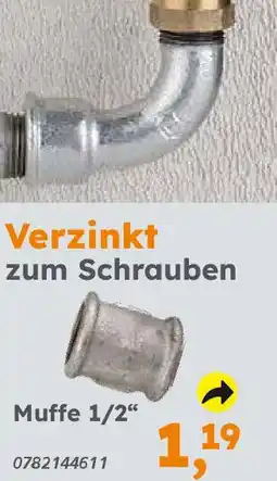 Globus Baumarkt Verzinkt zum Schrauben Muffe 1/2" Angebot