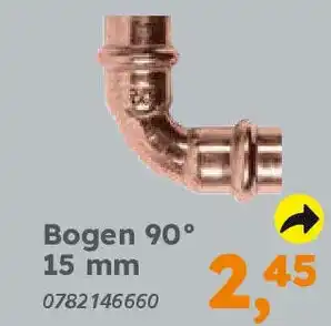 Globus Baumarkt Kupfer zum Pressen Bogen 90° 15 mm Angebot