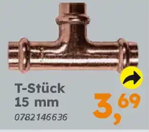 Globus Baumarkt Kupfer zum Pressen T-Stück 15 mm Angebot