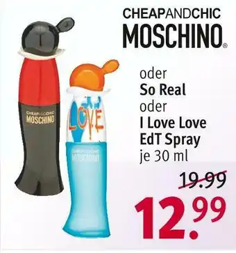 Rossmann Moschino cheap and chic oder so real oder i love love Angebot