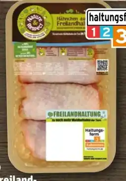 REWE Nature & Respect Pollofino Freiland Hähnchen Oberschenkel Angebot