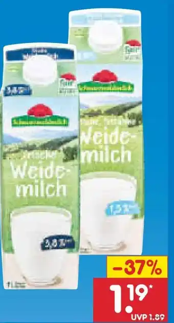 Netto Marken-Discount Schwarzwaldmilch Frische Weidemilch Angebot