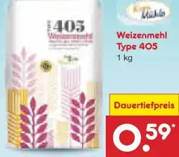 Netto Marken-Discount Korn Mühle Weizenmehl Type 405 Angebot