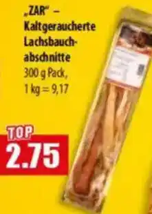 Mix Markt ZAR- Kaltgeraucherte Lachsbauchabschnitte Angebot