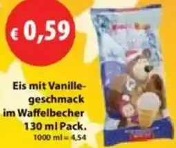 Mix Markt Eis mit Vanillegeschmack im Waffelbecher Angebot