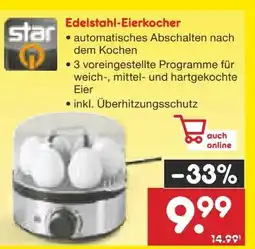Netto Marken-Discount Star-Q Edelstahl-Eierkocher Angebot