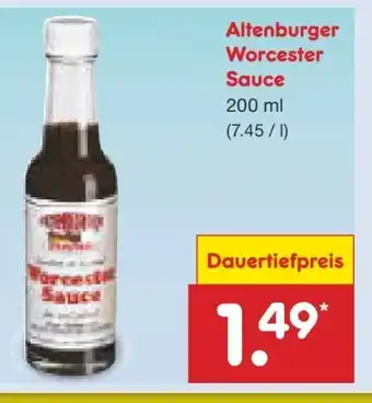 Netto Marken-Discount Altenburger Senf & Feinkost Worcester Sauce Angebot