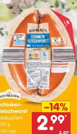 Netto Marken-Discount Hofmaier Schinkenfleischwurst Angebot
