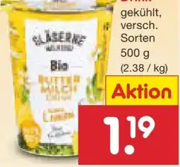 Netto Marken-Discount Gläserne Molkerei Bio Buttermilchdrink Angebot